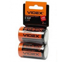 Батарейки Videx R20 shrink card