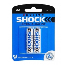 Батарейки Luxlite Shock  LR6 AA  2шт на блистере (BLUE) 1*2*20